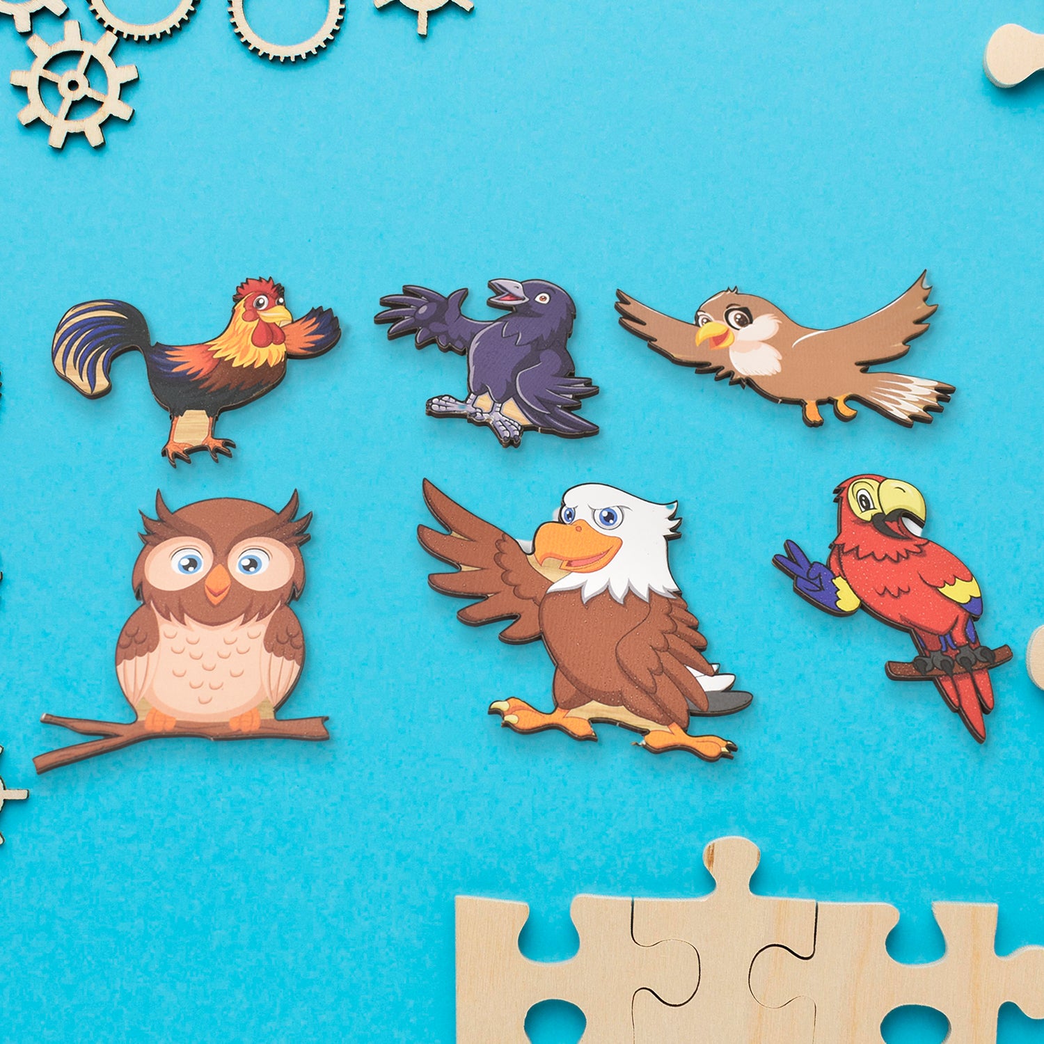 Wooden Bird Puzzle Learning Educational Board (1 Set  2820 Cm) Wooden Bird Puzzle Learning Educational Board (1 Set  2820 Cm)